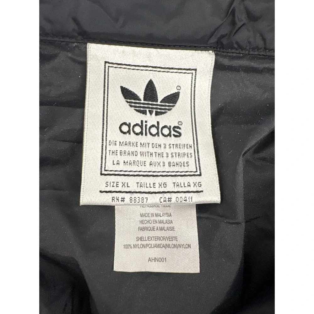 Adidas Originals Mens XL Black Trefoil Tape Sleeve Windbreaker Jacket AHN001